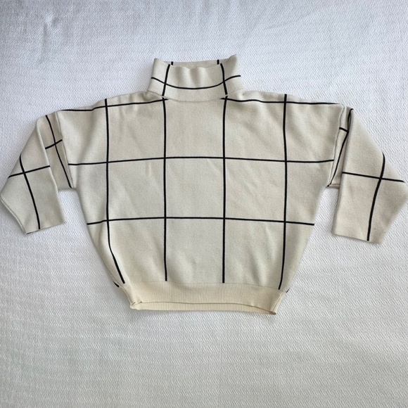 CHICWISH Wool-blend Grid Turtleneck Batwing Sweater, Women's Size S-M - Picture 6 of 10